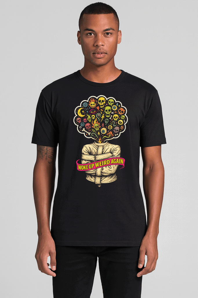 Black t-shirt Crazy idea front