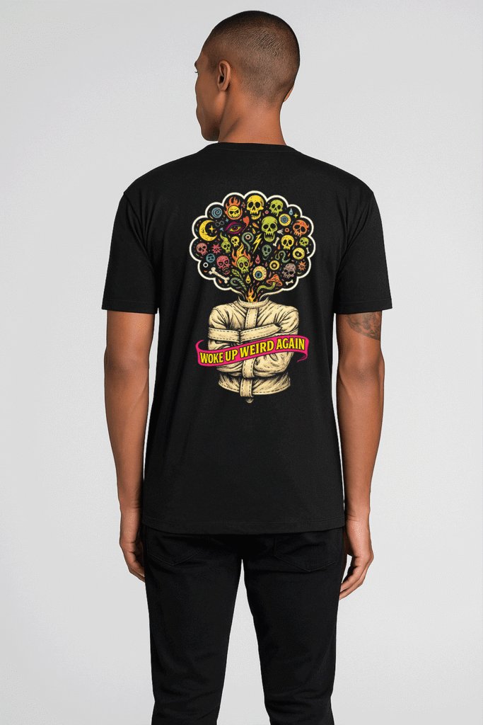 Black t-shirt Crazy idea back